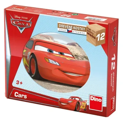 Klocki drewniane obrazkowe Auta Cars 12el