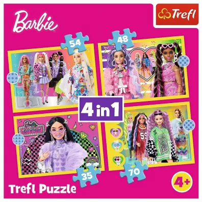 Puzzle 4w1 - Weso�y �wiat Barbie (35+48+54+70 el.) Trefl