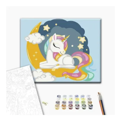 Malowanie po numerach Kids T�czowy Jednoro�ec 30x40cm Brushme