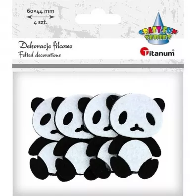 Titanum Filcowe pandy 3D bia�o-czarne 42x60mm