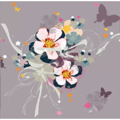 Clear Creations Karnet Kwiaty be�owy Swarovski