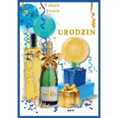 Kukartka Karnet DK-1223 Urodziny  wymienne cyfry, prezenty