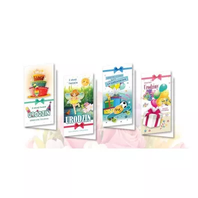 Top Graphic Karnet DL De Lux. Z�ocony Urodziny mix 10 szt.