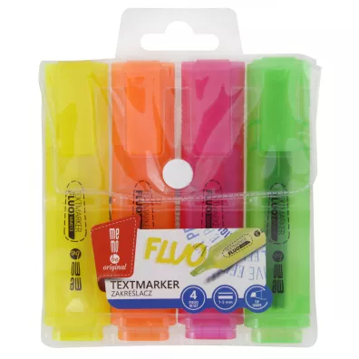 MemoBe Zakre�lacze neonowe etui 4 szt.