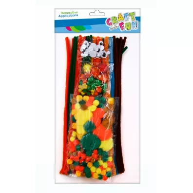 Craft with Fun Ozdoba dekoracyjna Druciki powlekane/pompony mix pastelowy 463781