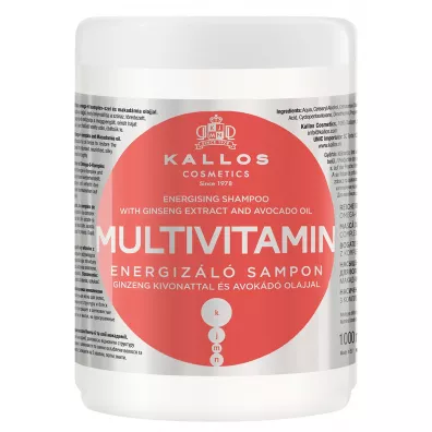 Kallos Multivitamin Energising Hair Mask With Ginsegn Extract multiwitaminowa energizuj�ca maska do w�os�w z ekstraktem ginsegna i olejem avokado 1 l