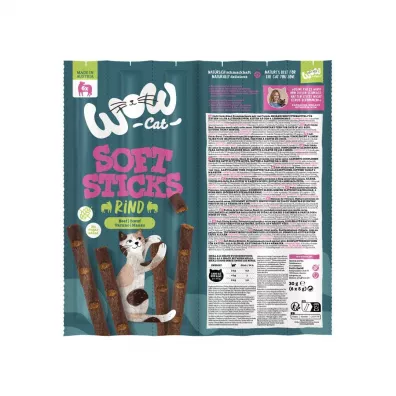 Wow Cat Soft Sticks Rind - mikkie przysmaki z woowin dla kota 5 x 6 g