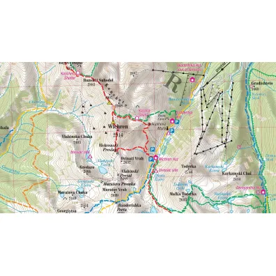 Mapa trekkingowa Ri�a i Piryn. G�ry Bu�garii 1:80 000