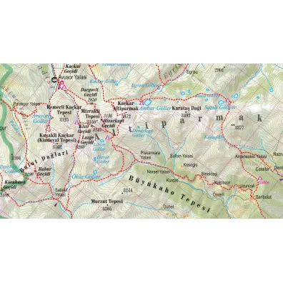 Turkey the Highest Peakstrekking map 1:100 000 laminat