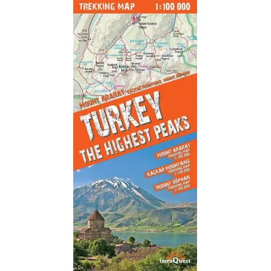 Turkey the Highest Peakstrekking map 1:100 000 laminat
