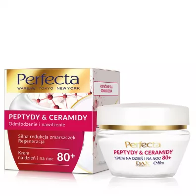 Perfecta Peptydy & Ceramidy 80+ krem do twarzy silna redukcja zmarszczek i regeneracja na dzie� i na noc 50 ml