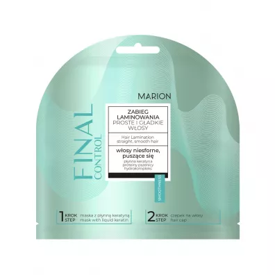 Marion Professional Final Control zabieg laminowania do w�os�w pusz�cych si� maska z p�ynn� kreatyn� 20ml + Czepek utrzymujacy ciep�o 20 ml