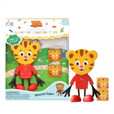 Glo Pals Posta� do k�pieli Tygrysek Daniel - zestaw z dwiema kostkami sensorycznymi �wiec�cymi w wodzie