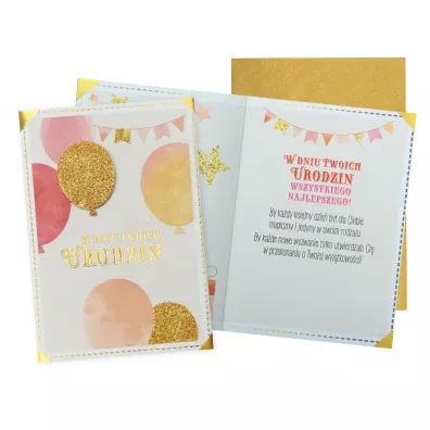 Kukartka Karnet B6 Urodziny balony