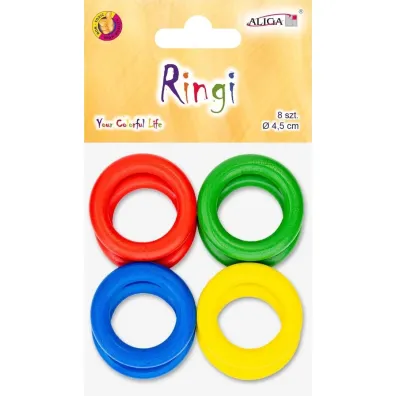 Aliga Ringi drewniane 4,5cm 8 szt