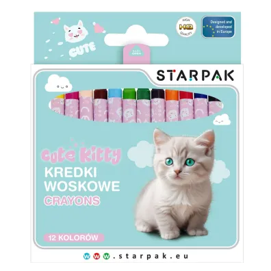 Kredki woskowe 12 kolor�w Cuties Kitty STARPAK 559671