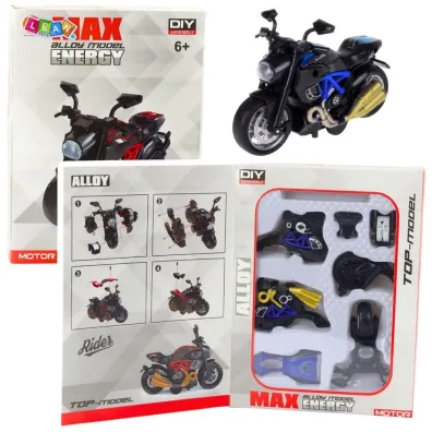 Motocykl do skr�cania metalowy 1:14 niebieski LeanToys