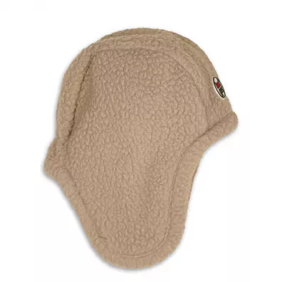 Lodger Czapeczka z polaru zimowa beowa Teddy Fleece Beige 3-6 mies.
