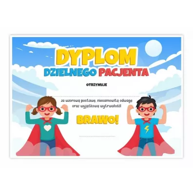 LearnHow Dyplom A4 dzielnego pacjenta - Super Dzieci 10 szt.
