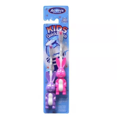 Active Oral Care Kids Quick Brush 3-6 Years szczoteczki do z�b�w dla dzieci Kr�lik 2 szt.
