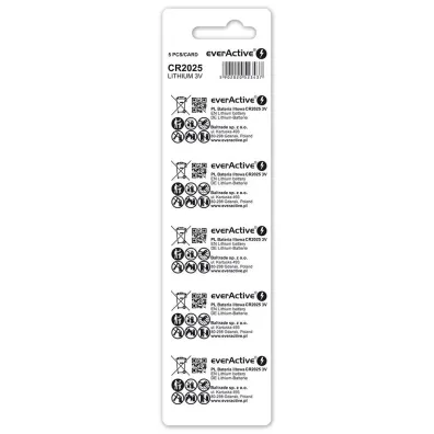 Baltrade Bateria litowa guzikowa everActive CR2025 3V blister 5 szt.