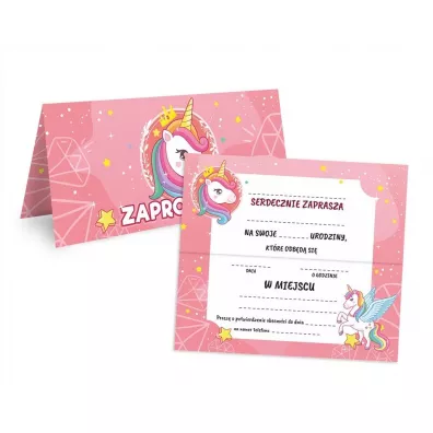 LearnHow Zaproszenie na urodziny Jednoro�ec 10 szt.
