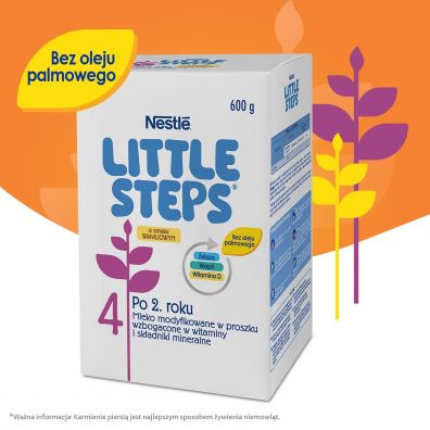 Nestle Little Steps 4 Produkt na bazie mleka o smaku waniliowym junior dla dzieci po 2. roku 600 g