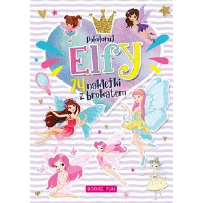 Pokoloruj elfy plus naklejki z brokatem