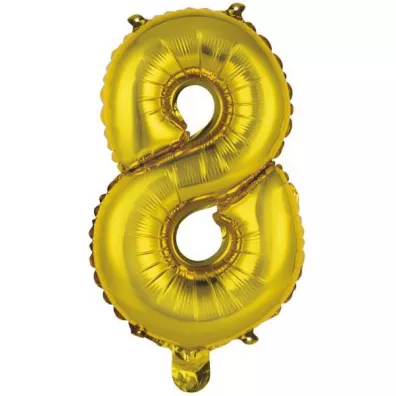Amscan Balon foliowy mini cyfra 8 z�ota 29x40cm