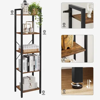 Songmics Rega supek 5poziomw rustykalny 146 cm