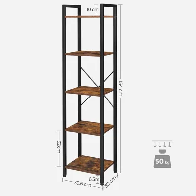 Songmics Rega supek 5poziomw rustykalny 146 cm