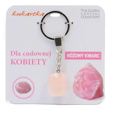 Kukartka Brelok Dla cudownej kobiety r�owy kwarc