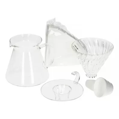 Hario V60 Glass Brewing Kit Zestaw szklany dripper + serwer + filtry
