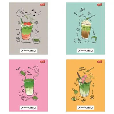 St. Majewski Zeszyt A4 32 kartki kratka. Ok�adka laminowana lakier miejscowy UV 70 g/m2. Matcha Mood