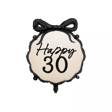 PartyDeco Balon foliowy pastylka Happy 30 47,5x45cm