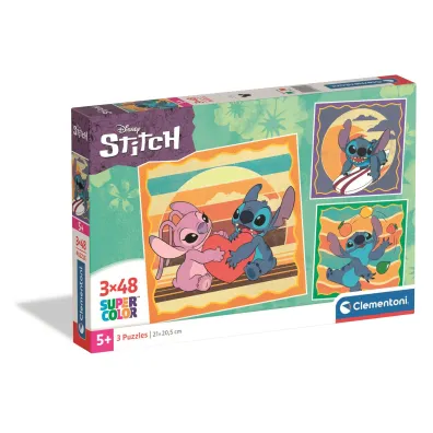 Puzzle 3x48 el. SuperColor. Stitch Clementoni