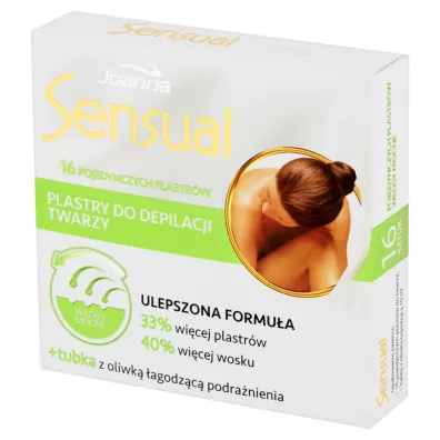 Joanna Sensual plastry do depilacji twarzy w�osy mocne + oliwka �agodz�ca podra�nienia 16 szt. + 10 ml