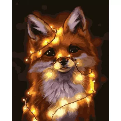 Twoje Hobby Malowanie po numerach czarne p��tno - �wi�teczny lisek 40x50cm
