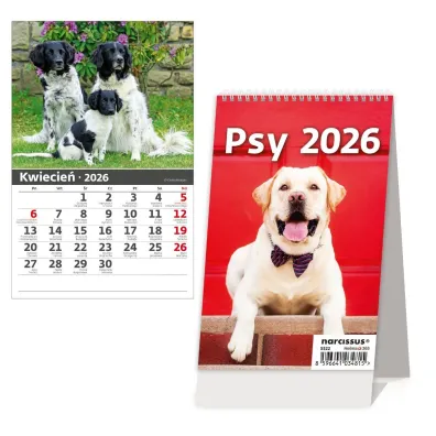 Helma Kalendarz 2026 biurkowy pionowy Psy