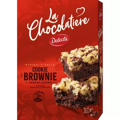 Delecta La Chocolatiere Ciastka Brownie czekoladowe z kroplami czekolady 508 g