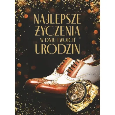 Art Nuvo Karnet urodziny z�ocone, m�skie (14,5x19,5cm) URR-203