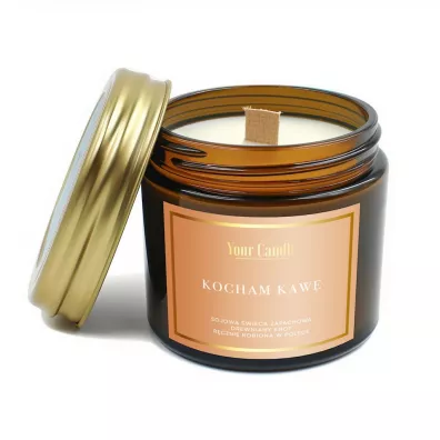 Your Candle �wieca sojowa zapachowa z drewnianym knotem kocham kaw� 120 ml