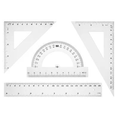 Tetis Zestaw geometryczny z linijk� 4 elementy