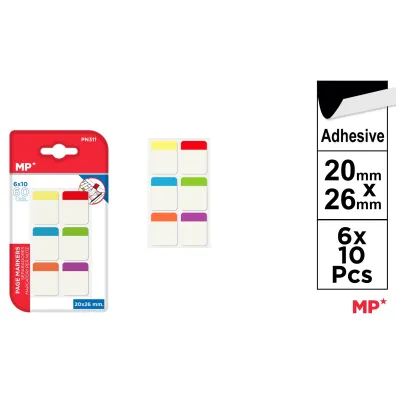 Mp Main Paper Zak�adki indeksuj�ce samoprzylepne MP 20x26mm 6x10szt. blister