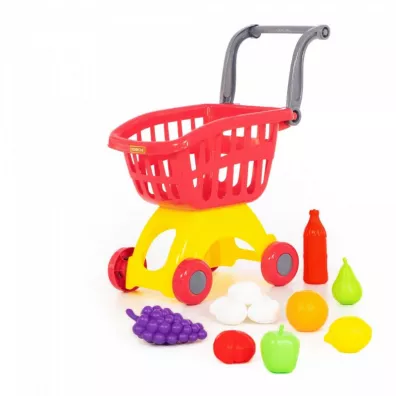 Polesie 71385 Wzek do sklepu Mini + zestaw zakupowy Nr14 12 elementw (w siatce)