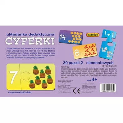 Puzzle Puzzlowa ukadanka dydaktyczna Cyferki Adamigo