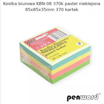 Penword Kostka biurowa pastel 85x85x35mm 370 kartek