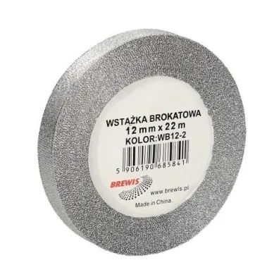 Brewis Wst��ka brokatowa srebrna 20m x 12mm