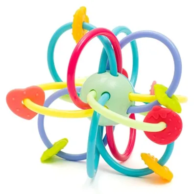 Gryzak silikonowo-plastikowy z grzechotk Baby Mix