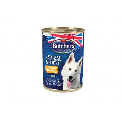 Butchers Natural&Healthy Pasztet z kurczakiem i ryżem dla psów 390 g